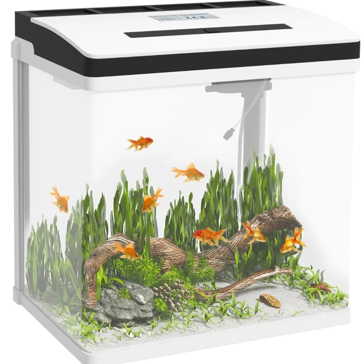 Homcom - Acuario 28L con filtro e iluminación