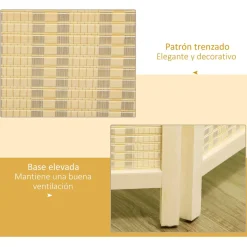 Homcom - Biombo de bambú 4 paneles