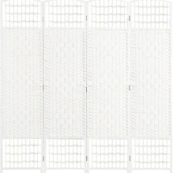 Homcom - Biombo de cuerda de papel 4 paneles