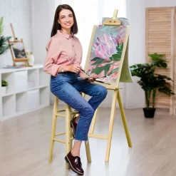 Homcom - Caballete de pintura de madera