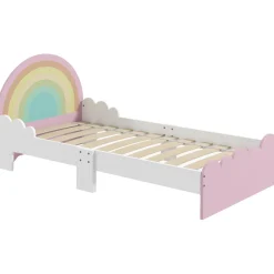Homcom - Cama infantil arcoíris Rosa