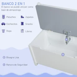 Homcom - Conjunto Infantil Mesa + Banco + 2 sillas madera