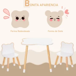 Homcom - Conjunto Mesa + 2 Sillas infantiles Madera