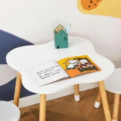 Homcom - Conjunto Mesa + 2 Sillas infantiles Madera