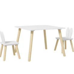 Homcom - Conjunto Mesa + 2 sillas Madera