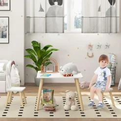 Homcom - Conjunto Mesa + 2 sillas Madera