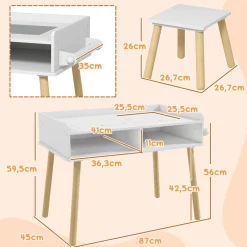 Homcom - Conjunto Mesa + silla con accesorios