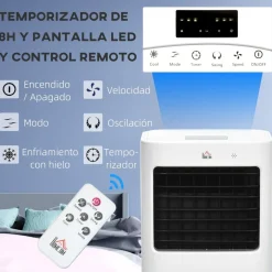 Homcom - Enfriador de Aire Portátil 15L
