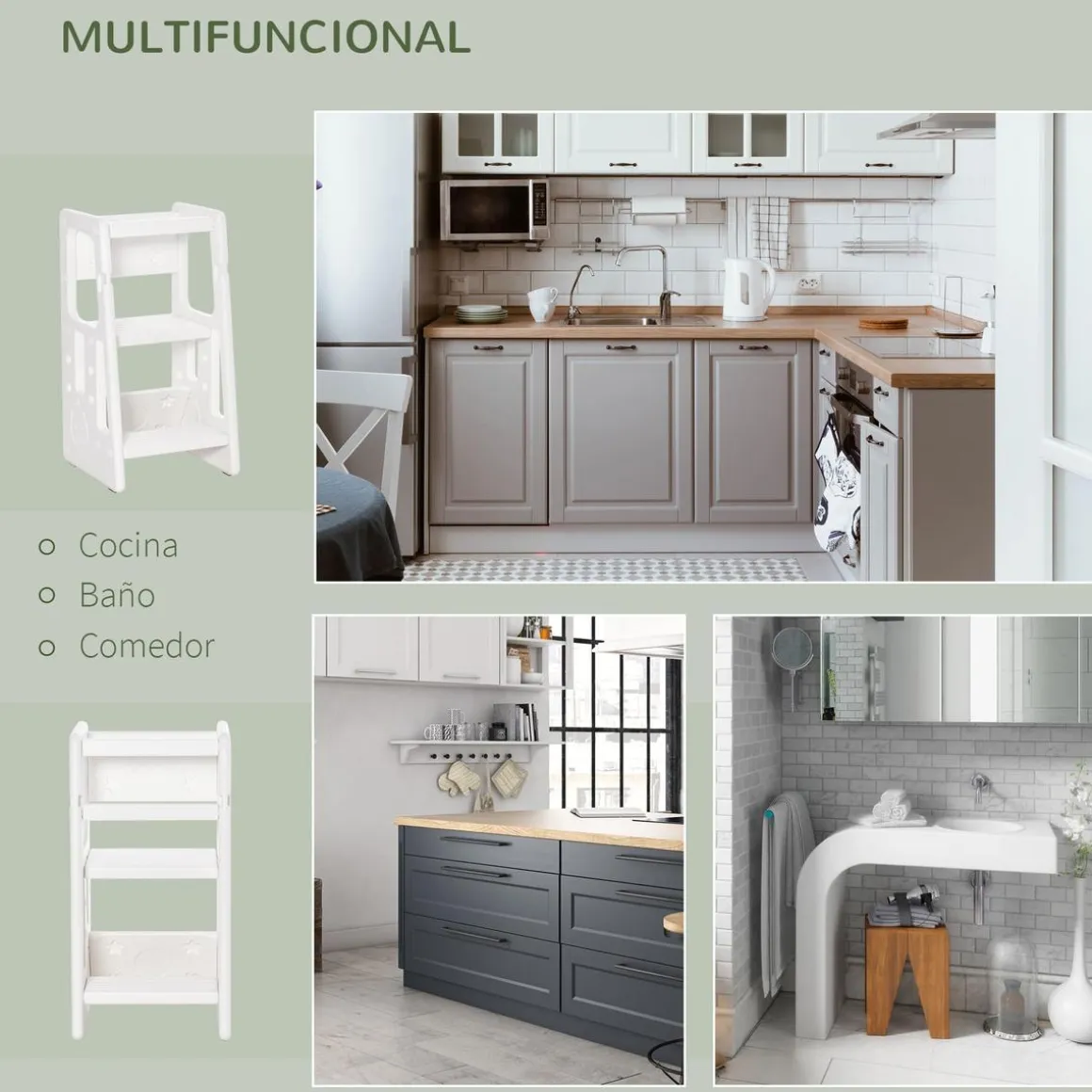 Homcom - Escalón elevador Taburete aprendizaje