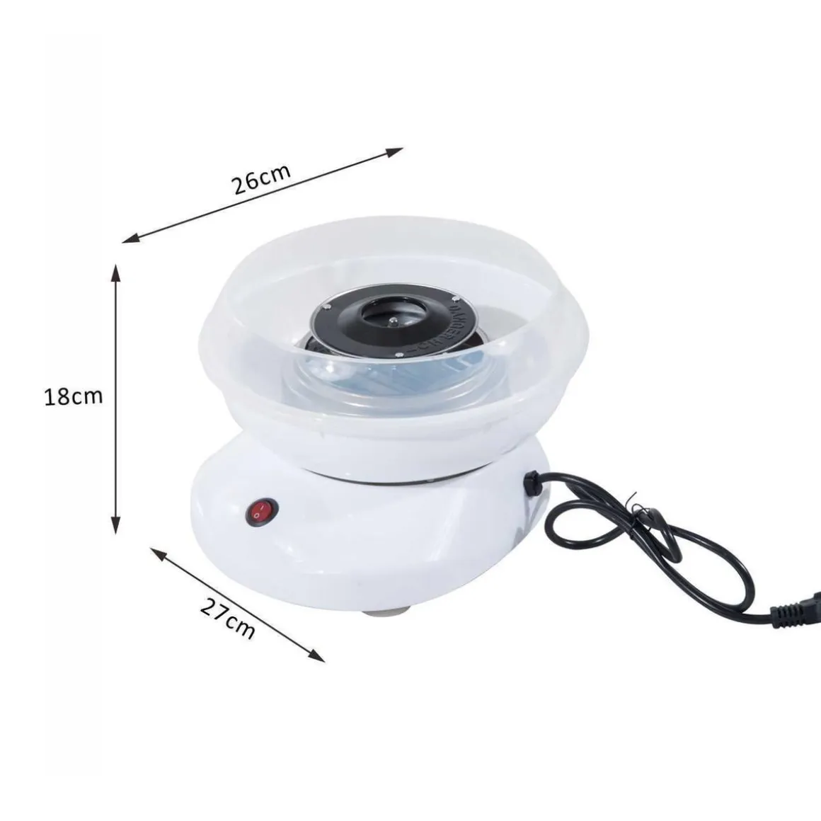 Homcom - Máquina Blanca de Algodón de Azúcar