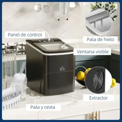 Homcom - Máquina Hielo Negro 90W