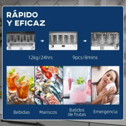 Homcom - Máquina Hielo Negro 90W