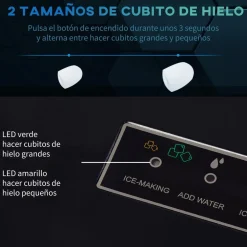 Homcom - Máquina Hielo Plateada 105W