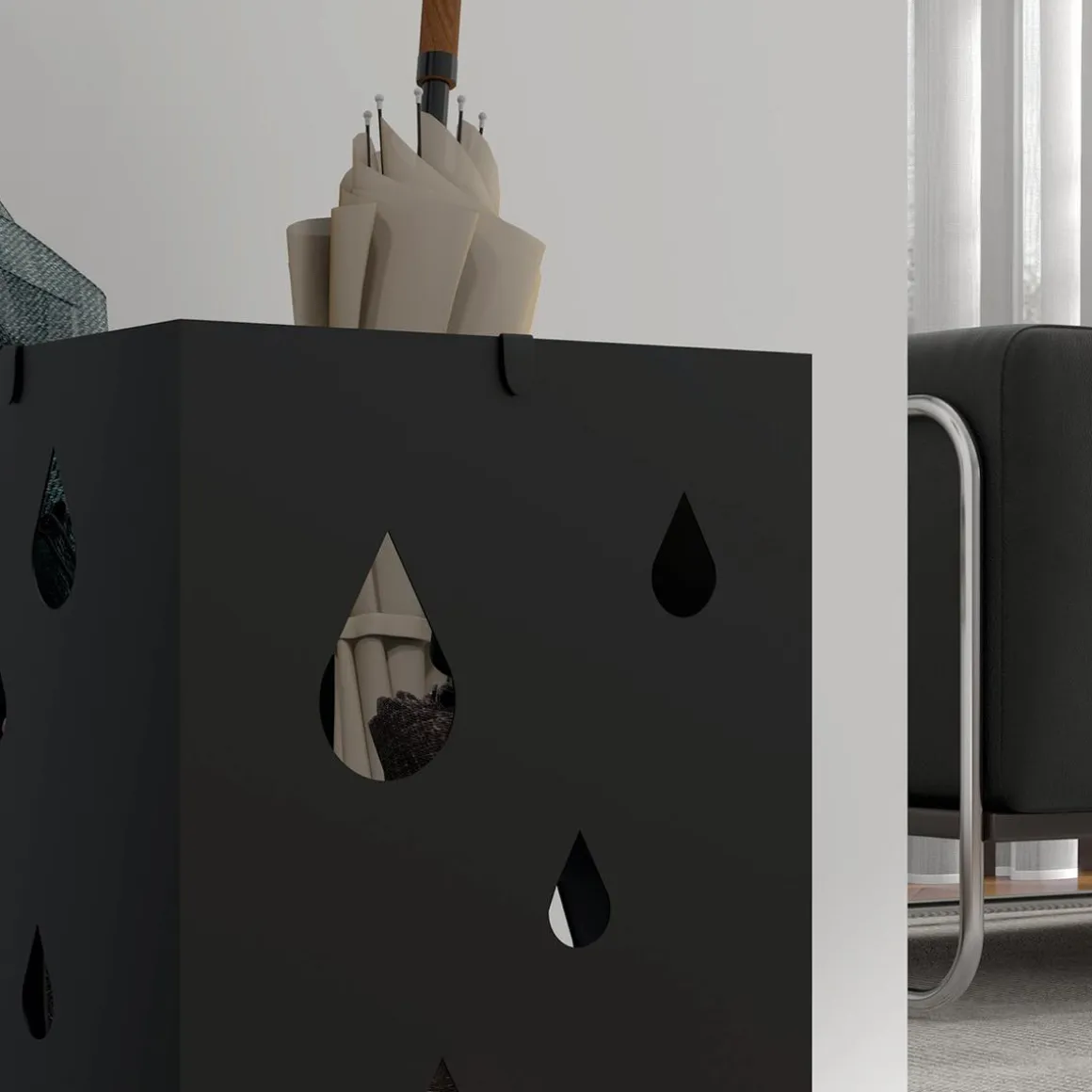 Homcom - Paragüero Negro