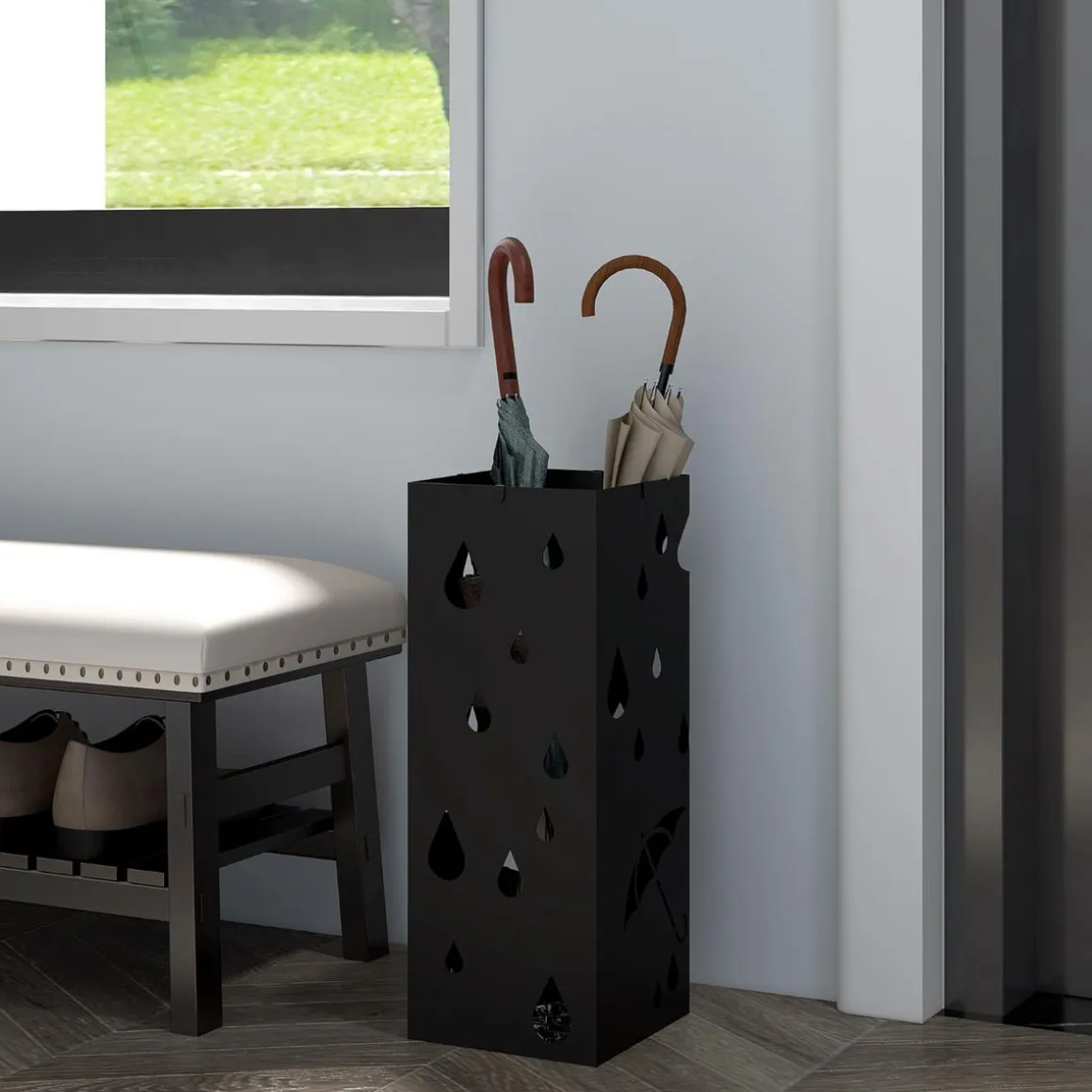 Homcom - Paragüero Negro