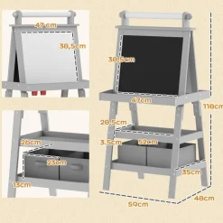 Homcom - Pizarra doble cara con caballete