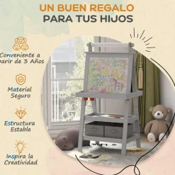 Homcom - Pizarra doble cara con caballete