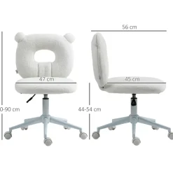 Homcom - Silla infantil de borreguito Blanco