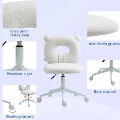 Homcom - Silla infantil de borreguito Blanco
