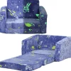 Homcom - Sillón infantil Azul brilla en la oscuridad