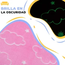 Homcom - Sillón infantil Rosa brilla en la oscuridad