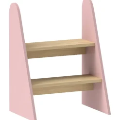 Homcom - Taburete Escalera infantil madera Rosa
