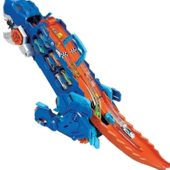 Hot Wheels - Camión T-Rex definitivo y pista para coches de juguete con 2 vehículos incluidos ㅤ