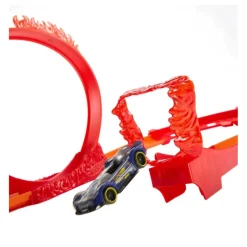 Hot Wheels - Hot Wheels Pista Acrobacias en Llamas con vehículo incluido