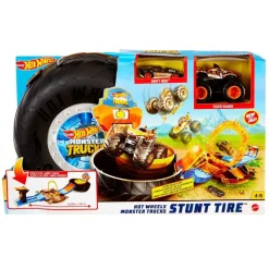 Hot Wheels - Playset neumáticos para acrobacias Monster Trucks