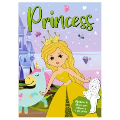 Libro para colorear Princesas o Sirenas con 125 pegatinas (Varios modelos)