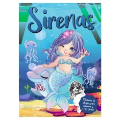 Libro para colorear Princesas o Sirenas con 125 pegatinas (Varios modelos)