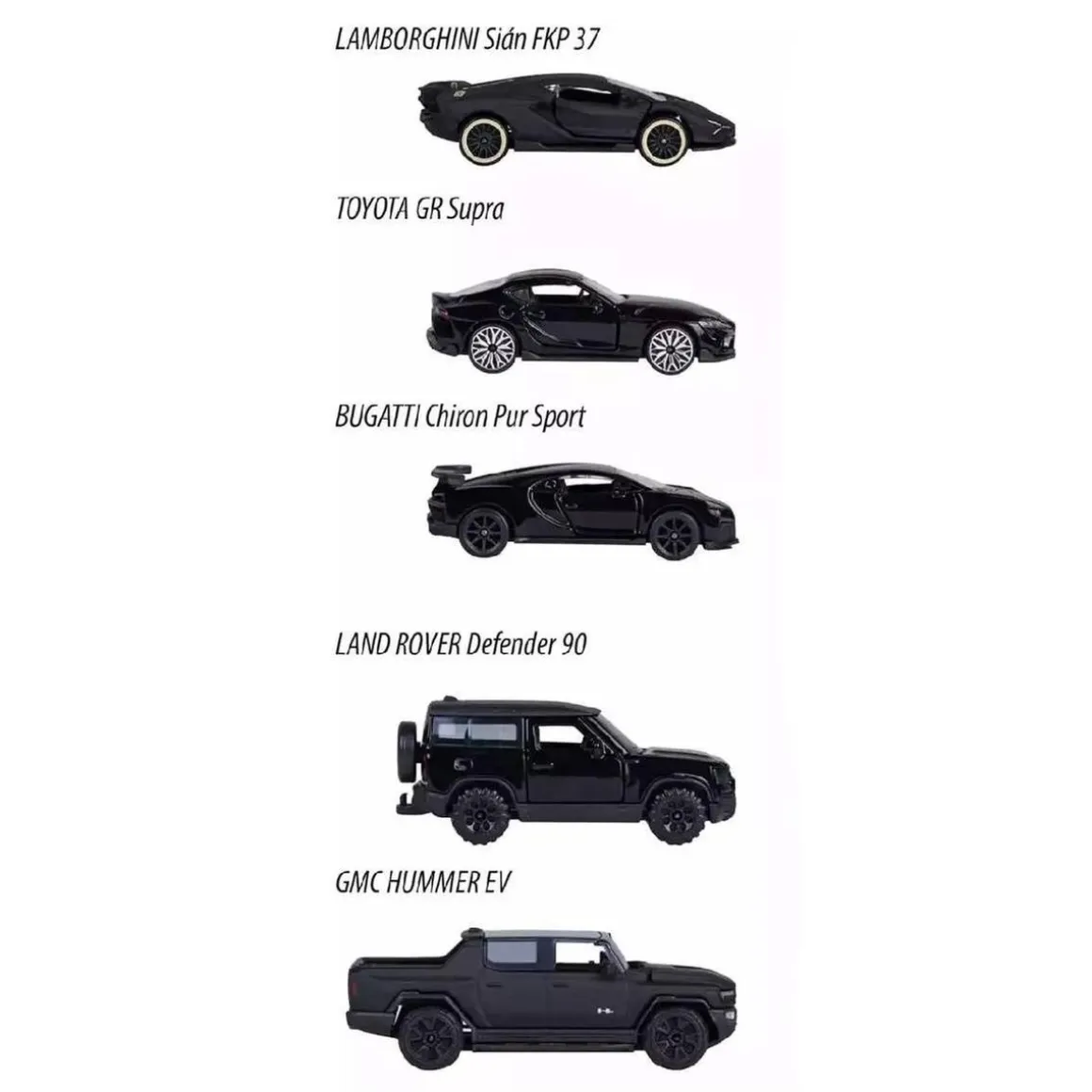 Majorette - Pack 5 Coches Black Edition