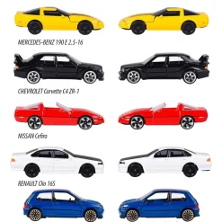 Majorette - Pack de 5 coches de metal escala 1:64, edición clásicos años 90 ㅤ
