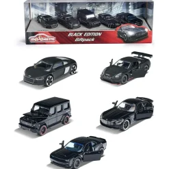 Majorette - Set de 5 coches de juguete negros con ruedas giratorias ㅤ
