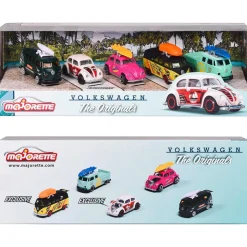 Majorette - Set de 5 vehículos Volkswagen The Originals, escala 1:64, partes en metal ㅤ