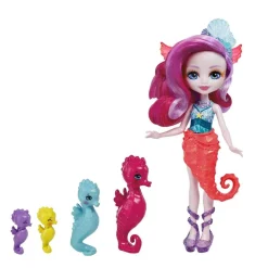 Mattel - Enchantimals - Ocean Kingdom muñeca Sedda Sea Horse con familia de caballitos de mar ㅤ