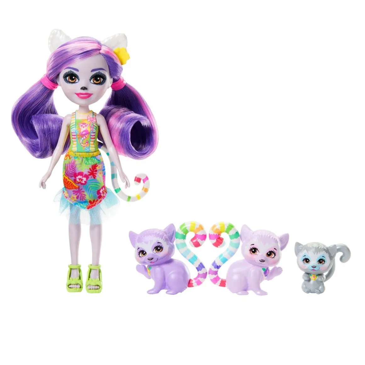 Mattel - Enchantimals - Sunshine Beach Familia de Lemures ㅤ