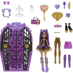 Mattel - Monster High - Muñeca Clawdeen Skulltimate con armario y accesorios