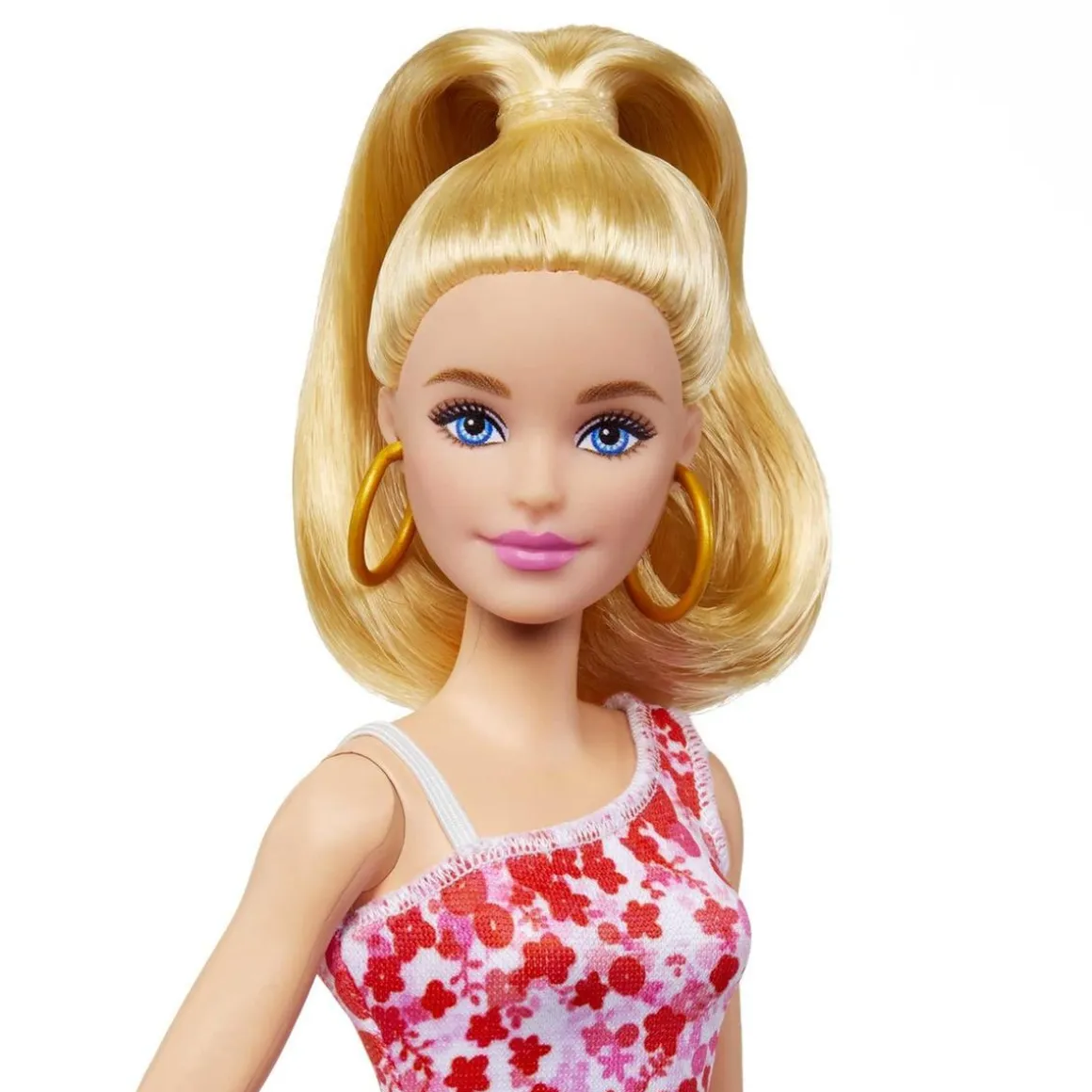 Mattel - Muñeca Barbie Fashionista con vestido rosa y accesorios ㅤ