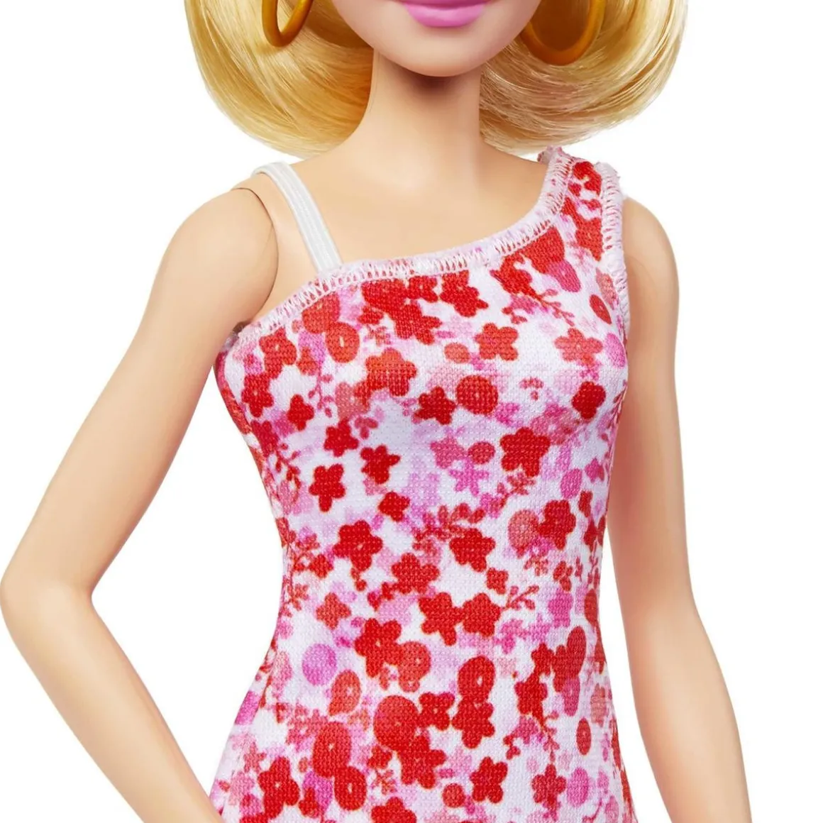 Mattel - Muñeca Barbie Fashionista con vestido rosa y accesorios ㅤ