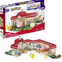 Mattel - Pokemon - Kit de construcción Pokémon centro en el bosque con bloques y personajes ㅤ