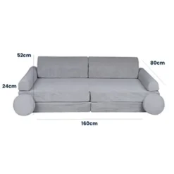 MeowBaby - Sofá de pana Premium infantil gris