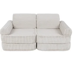 MeowBaby - Sofá Infantil Churros Pocket Plus Color Blanco Algodón