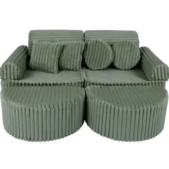 MeowBaby - Sofá Infantil Churros Pocket Max Color Verde Olive Sage