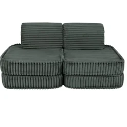 MeowBaby - Sofá Infantil Churros Pocket Basic Color Verde Pine Forest