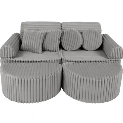 MeowBaby - Sofá Infantil Churros Pocket Max Color Gris Moon Dust