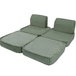 MeowBaby - Sofá Infantil Churros Pocket Plus Color Verde Oliva