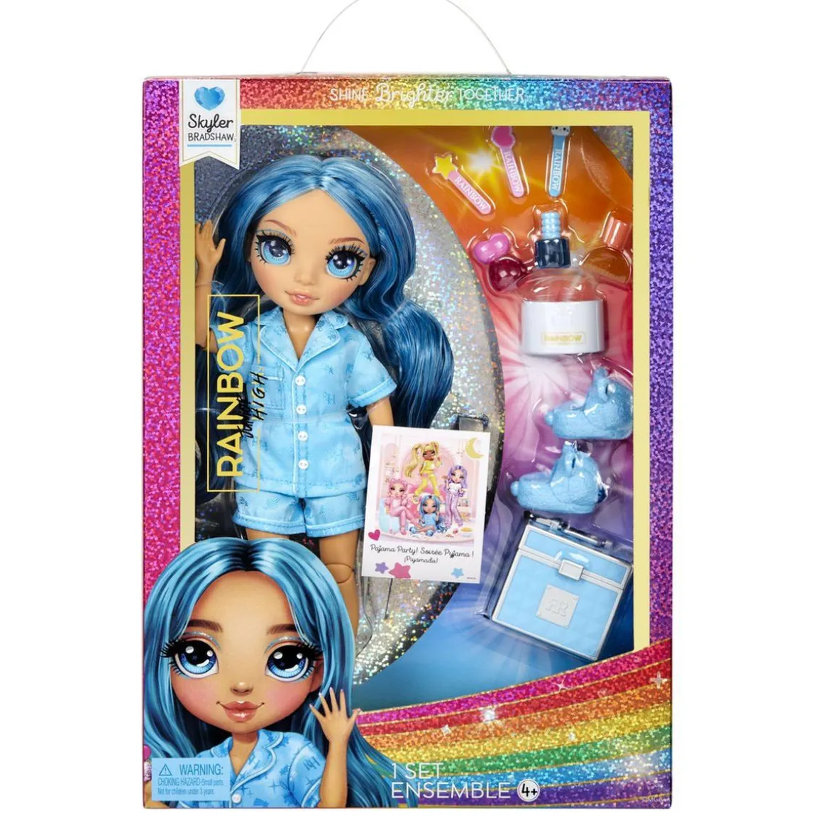 MGA - Rainbow High Junior High PJ Party Muñeca Skyler Blue ㅤ