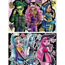Monster High - Set de 2 puzzles infantiles de 100 piezas con imágenes de Monster High