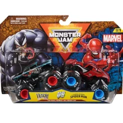 Monster Jam - Pack 2 vehículos Marvel - Venom vs Spider-man